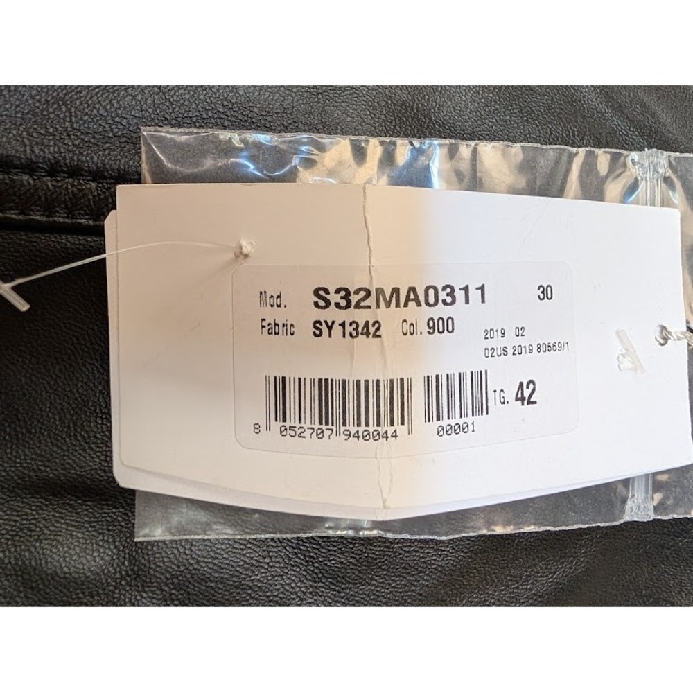 MM6 Maison Margiela Leather Wrap Skirt Black‎ Button Detail Midi Skirt Sz 42 NWT - Picture 5 of 12